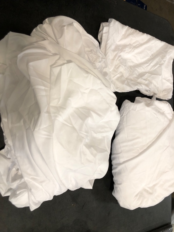 Photo 1 of **Missing One Pillow Case** Mejoroom Full Size Sheet Sets - Hotel Luxury 1800 White Sheet - 16 Inch Deep Pocket Bed Sheets, Soft, Breathable, Wrinkle, Fade & Stain Resistant - 4 Piece (Full, White)