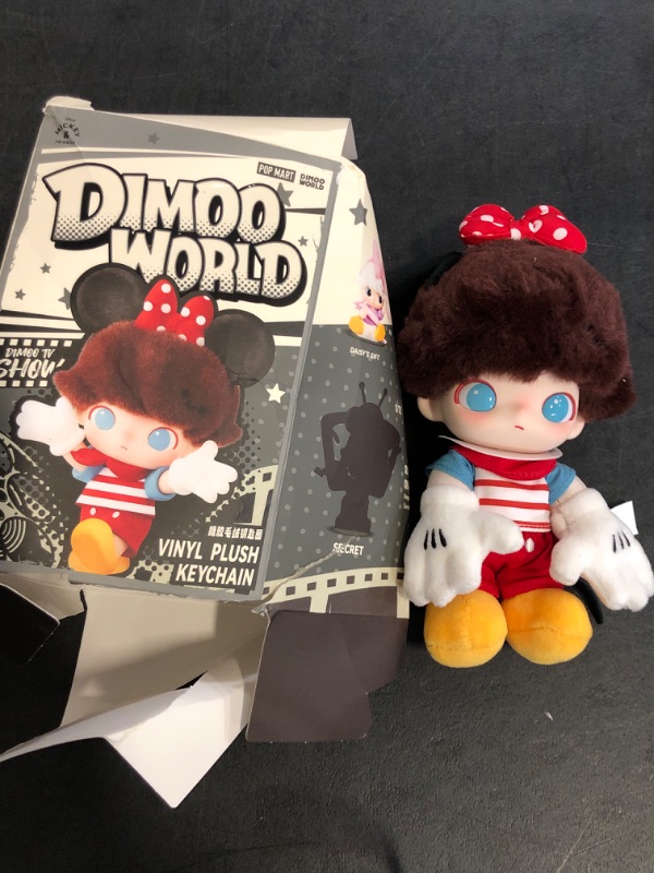 Photo 1 of Damaged Box POP MART DIMOO WORLD × DISNEY Series-Vinyl Plush Keychain Blind Box, Random Design Action Figures