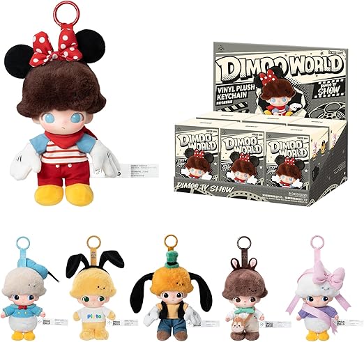 Photo 1 of Damaged Box POP MART DIMOO WORLD × DISNEY Series-Vinyl Plush Keychain Blind Box, Random Design Action Figures