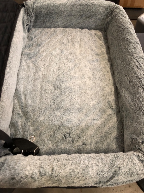 Photo 1 of **Similar to Picture** Dog Car Seat for Small/Medium Dogs up to 30lbs, Memory Foam Booster Seat with Anti-Slip Base & Storage Pockets, Washable Pet Travel Bed for Cars/Home/Travel (BlackGray)