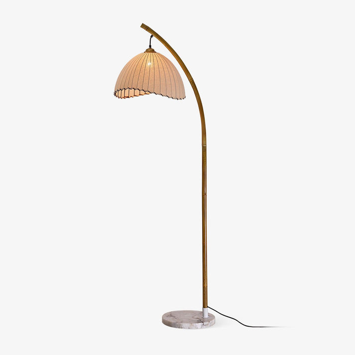 Photo 1 of Sanna Floor Lamp , 63”, Wood Color, White and Beige 