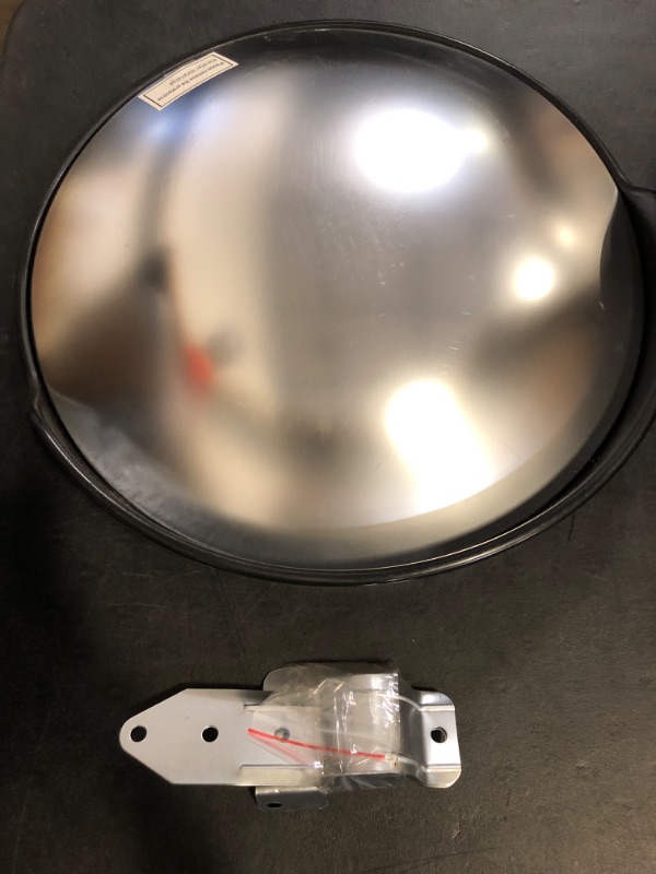 Photo 1 of 18 Inch Convex Mirror Outdoor with Adjustable Wall Fixing Bracket,Blindspot Traffic Mirror for Driveway Garage Park Outdoor Wide Angle View Curved Security Blind Spot Mirrors