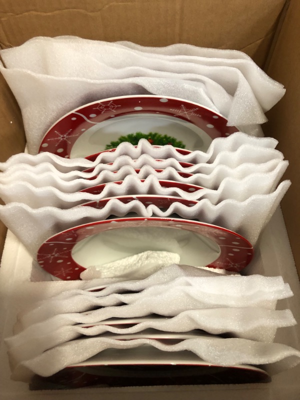 Photo 1 of VEWEET Porcelain Dinnerware Set for 4, 12 PCS Christmas Plates and Bowls Set for Christmas Festive Holiday Meals and Family Gatherings,Series Santa Claus
