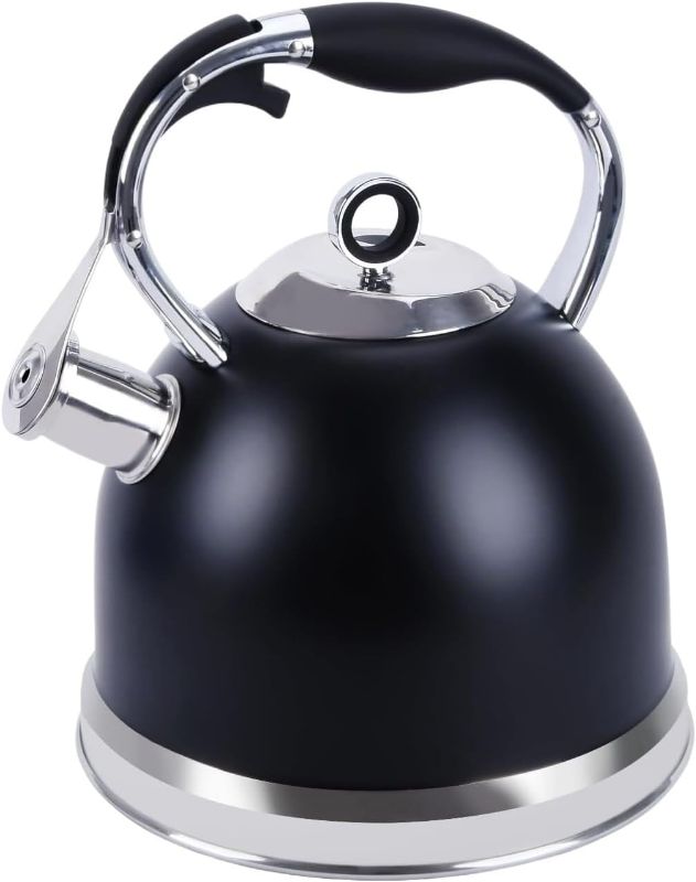 Photo 1 of Stovetop Teapot Tea Kettle Whistling Tea Kettle for Stovetop with Cool Grip Handle Food Grade Stainless Steel Tea Pots Hot Water Kettle