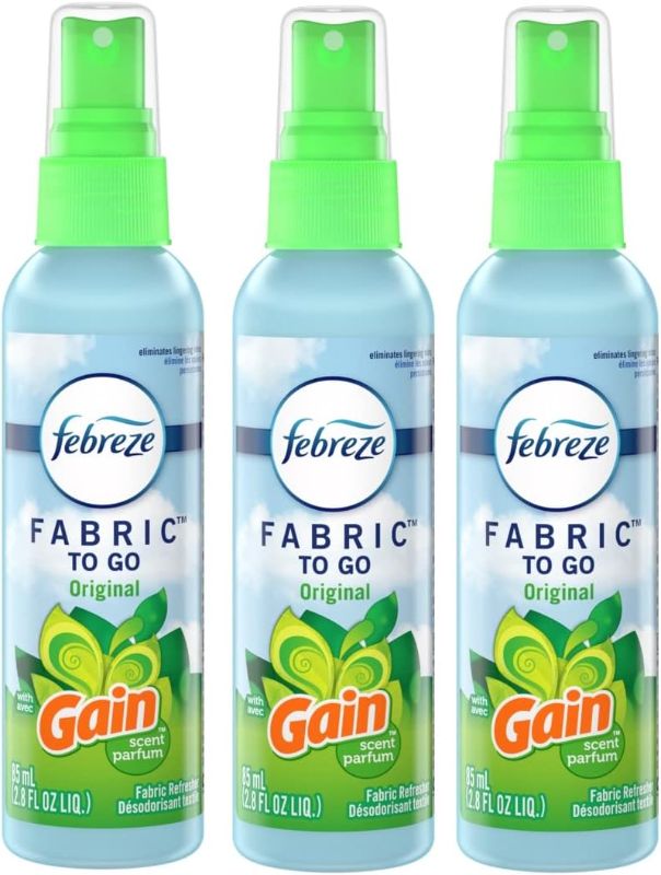 Photo 1 of Febreze To Go Fabric Refresher 2.8 Ounce Spray, Gain Original Scent, 3 Pack