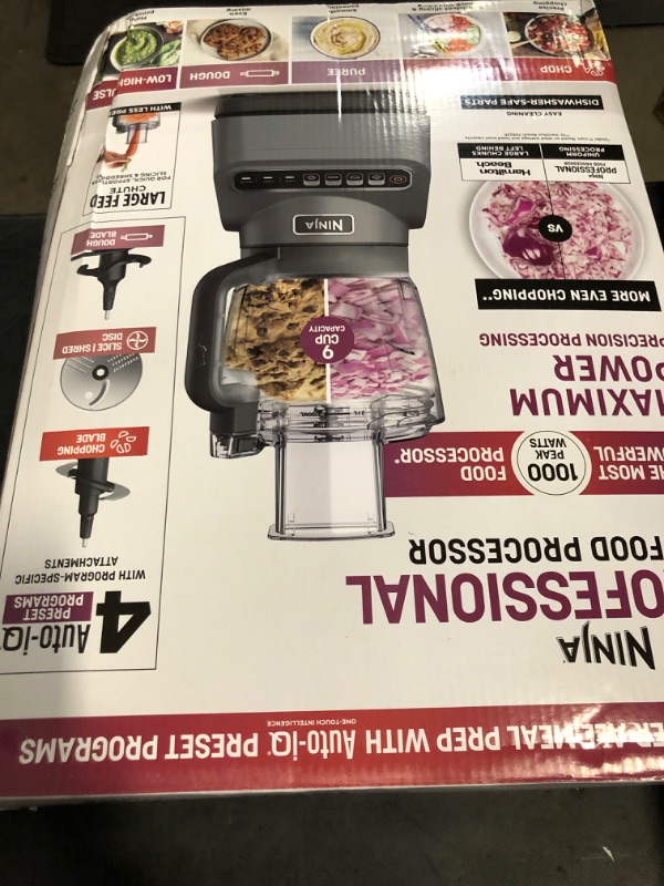 Photo 1 of Ninja Food Processor, Professional Plus, 1000 Peak Watts, 4 Functions for Chopping, Slicing, Purees & Dough with 9-Cup Processor Bowl, 3 Blades, Food Chute & Pusher, Silver, BN601