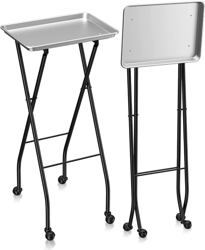 Photo 1 of Aluminum Foldaway Folding Service Tray on Wheels
