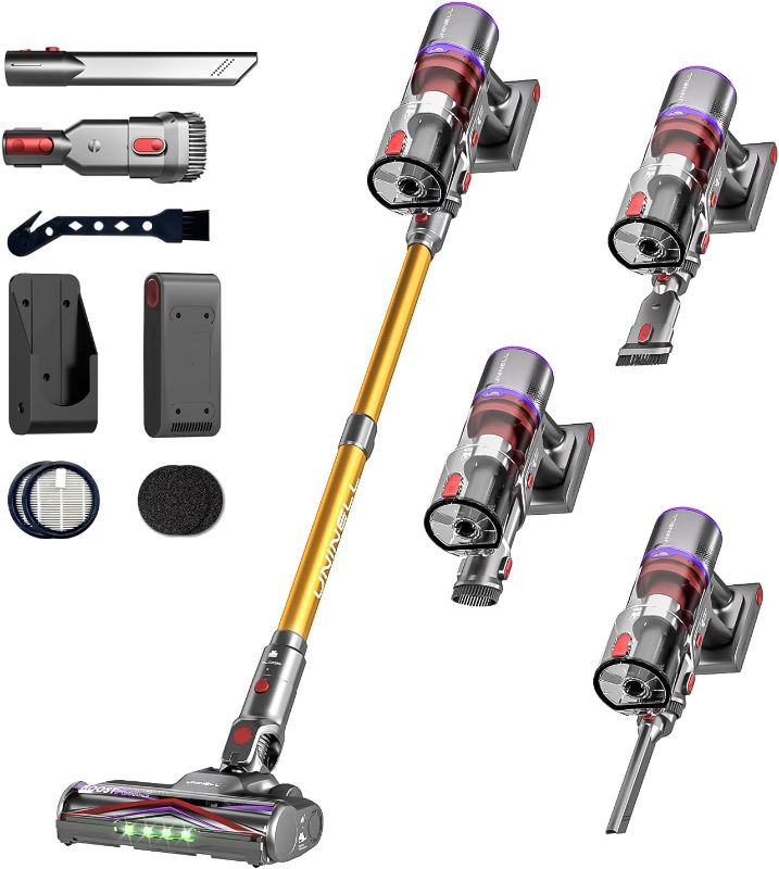 Photo 1 of UNINELL HOME Cordless Vacuum Cleaner, 48000Pa 550W 65Mins Vacuum Cleaners for Home,LED Touch Display, Anti-Tangle Stick Vacuum Self-Standing, Vacuum Cordless Rechargeable for Pet Hair/Carpet