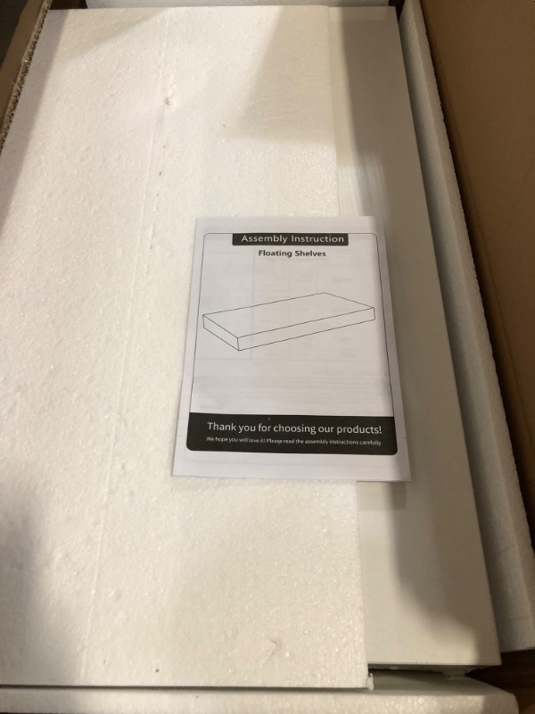 Photo 1 of White Floating Wall Shelves - 2 pcs | 15.7"x9.1"x1.5" | Modern Home Display | Easy-Install | Invisible Mounting System | Honeycomb MDF and Metal Frame