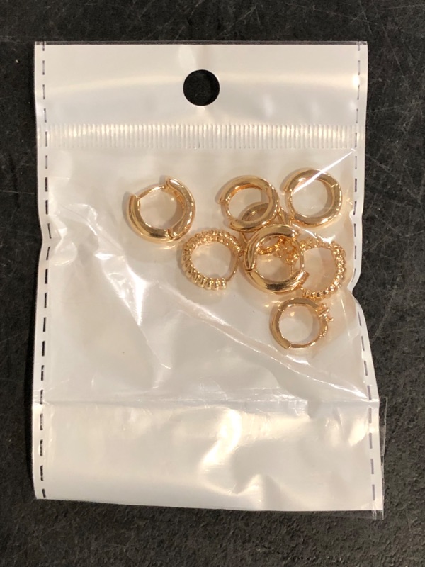 Photo 1 of See Pictures for Missing 2** Wgoud Small Gold Hoop Earrings Set for Women, 6 Pairs 14K Gold Plated Hypoallergenic Lightweight Huggie Hoops Earrings, Gold Cartilage Cubic Zirconia Earrings for Women Gifts.