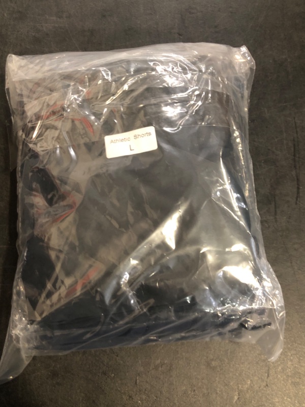 Photo 1 of Size L Mens Athletic Shorts with Pockets Quick Drying Activewear for Gym Workout ( 2 Navy, 1 Black) 