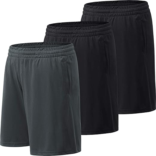 Photo 1 of Size L Mens Athletic Shorts with Pockets Quick Drying Activewear for Gym Workout ( 2 Navy, 1 Black)