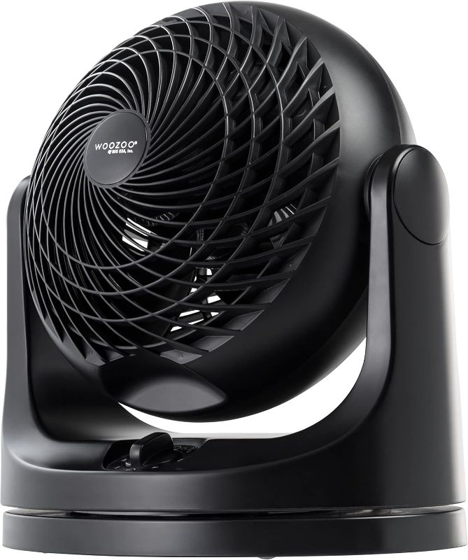Photo 1 of Like New ** IRIS USA WOOZOO Desk Fan, Oscillating Table Air Circulator, 3 Speeds, 52ft Max Air Distance, 112° Adjustable Tilt, Quiet Motor, Small Fan for Bedroom, Office, Dorm, Black