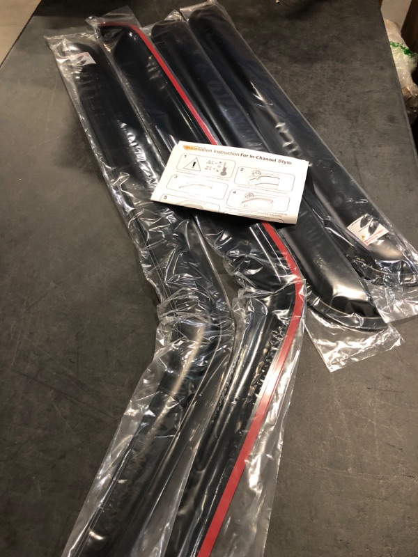 Photo 1 of 94117 Side Window Visor Wind Vent Deflector,4pcs Out-Channel Tape-On Dark Smoke Sun Rain Guards Set fit for 2006-2010 Jeep Commander