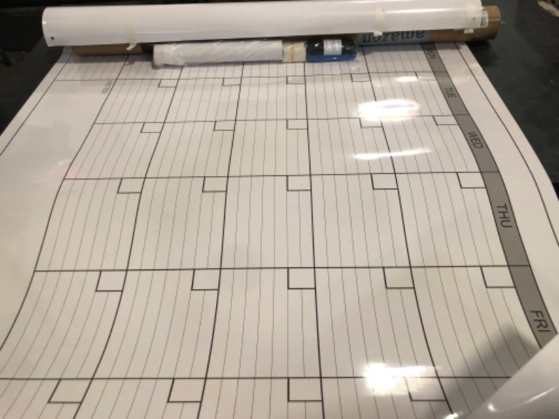 Photo 1 of Dry Erase Monthly Extra Large White Board Calendar for Wall, 38" by 50", Jumbo Laminated Erasable One Month Whiteboard Calendar, Huge Oversized Blank 30-Day Poster with Lines and Squares