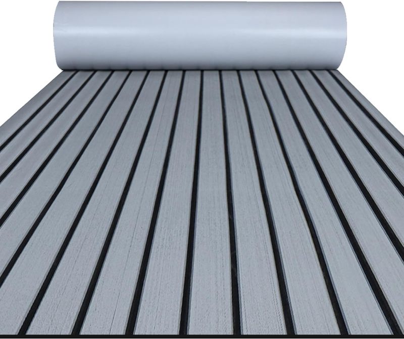 Photo 1 of FOCEAN Boat Flooring EVA Foam Boat Decking Faux Teak Marine Flooring Boat Mat Boat Carpet Sheet for Motorboat RV Yacht Kayak Surfboard, 94.5"x 47.2"/35.4"/23.6"/15.7"