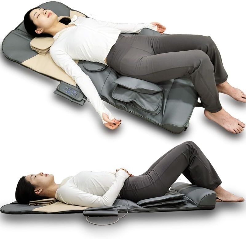 Photo 1 of Full Body Stretching Massage Mat with Airbags. 3D Lumbar Traction - Neck, Back, Waist, Hip Relaxation & Pain Relief. Back Heating Massager Pad, Foldable & Portable.