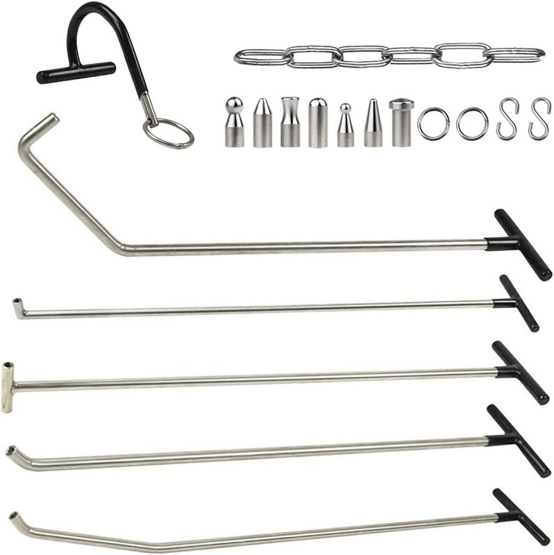 Photo 1 of WHDZ Paintless Dent Repair Tools 5 Pieces Dent Removal Rods with Awl Head Car Auto Body Dent Removal Kit of Hail Dents and Door Ding