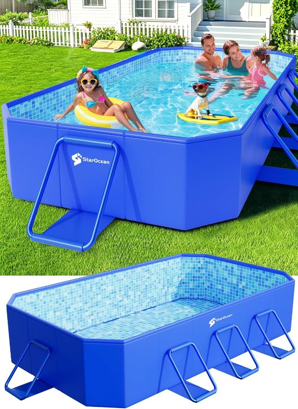 Photo 1 of Foldable Pool, Large Non-Inflatable Swimming Pool for Kids,Adult Collapsible Pools Hard Plastic Shell, Oversized Thickened,Portable Folding Kids Pools for Backyard-Mosaic Design-89"x48"x20"