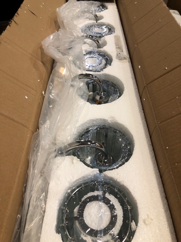 Photo 1 of Bathroom Vanity Light Fixture - 6 Light Chrome Crystal Over Mirror