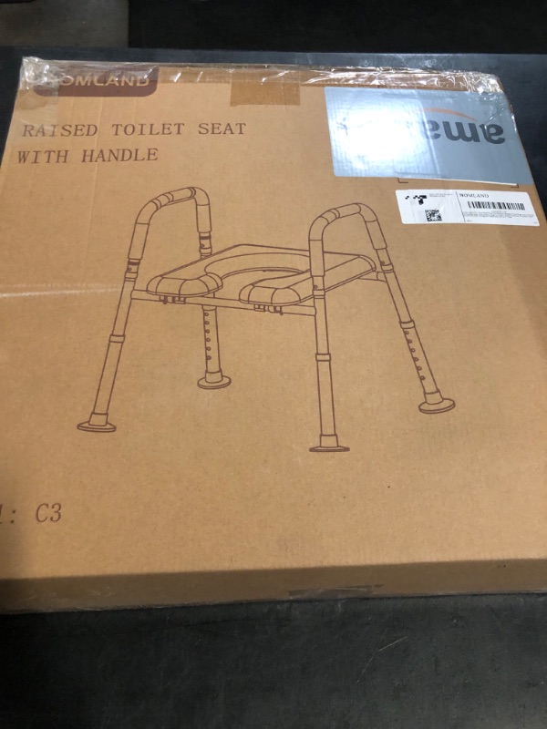 Photo 1 of Toilet Seat Risers for Seniors, FSA HSA Eligible Raised Toilet Seat with Handles & Padded Seat, Adjustable Height & Width, 400lb Elevated Toilet Seat for Elderly, Handicap, Fit Any Toilet