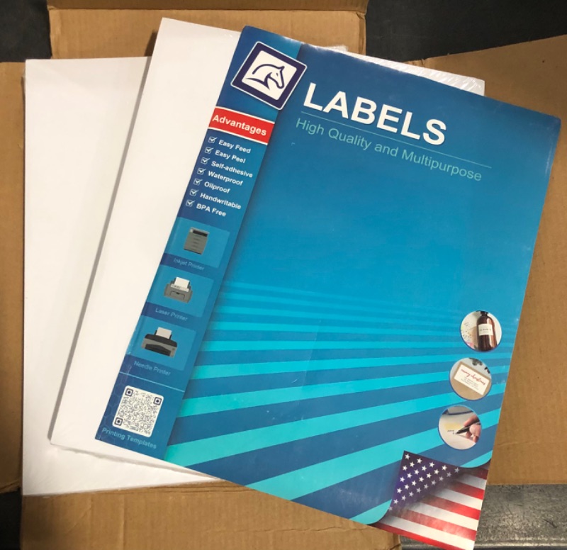 Photo 1 of Printable Shipping Labels 3-1/3" x 4", White Blank Mailing Labels, Mailing Shipping Label 200 Sheet,1200 Labels Per Pack, 2 Packs