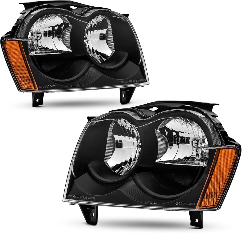 Photo 1 of Headlights Assembly Compatible With 2005-2007 Jeep Grand Cherokee BLACK