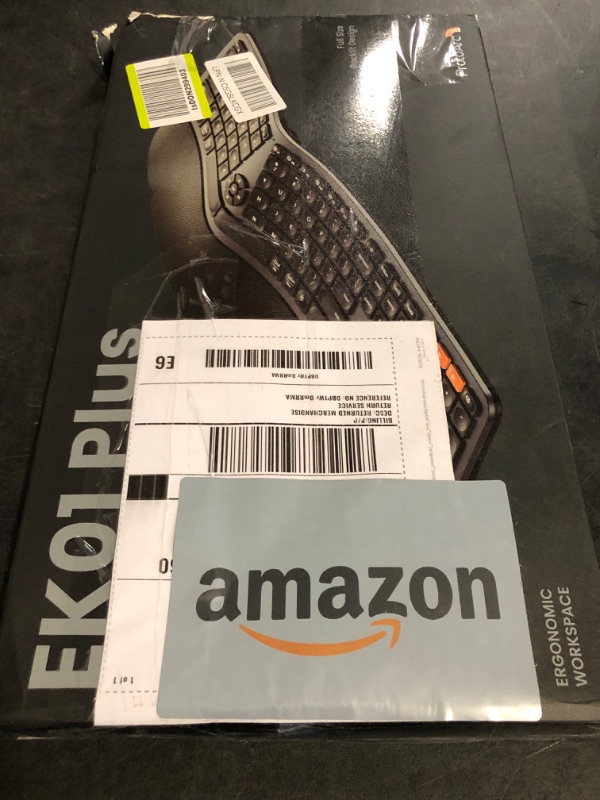 Photo 1 of ProtoArc Backlit Bluetooth Ergonomic Keyboard, EK01 Plus Full Size Wireless Split Keyboard with Dual Bluetooth and USB, Cushioned Wrist Rest, Rechargeable, Compatible with Windows/Mac/Android, Grey