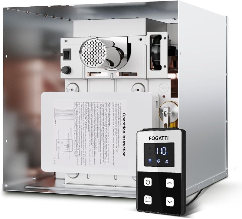 Photo 1 of FOGATTI RV Tankless Water Heater, InstaShower 7, 3 Optional Door Sizes 15"x15", 15"x18" and 18"x18" for Refitment, DC 12V, Optimized Summer Comfort Performance, Ideal for RVers' Family Use