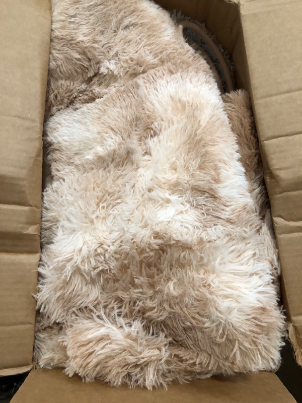Photo 1 of Andency 8x10 Shag Area Rug for Living Room, Tie-Dyed Dusty Pink Soft Fuzzy Plush Indoor Carpets for Bedroom, Non Skid Fluffy Faux Fur Rug for Room