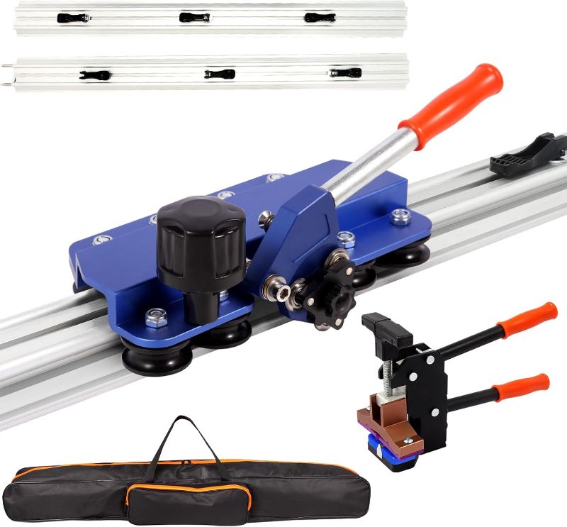 Photo 1 of 71 inches Large Manual Tile Cutter,Format Tile Cutter Ceramic Tile Cutter with Build-in Suction Cups & Tile Pilers, 3 Tile Push Knife, Porcelain Tile Cutter for Up to 4.7 inches Thickness Tiles(Blue)