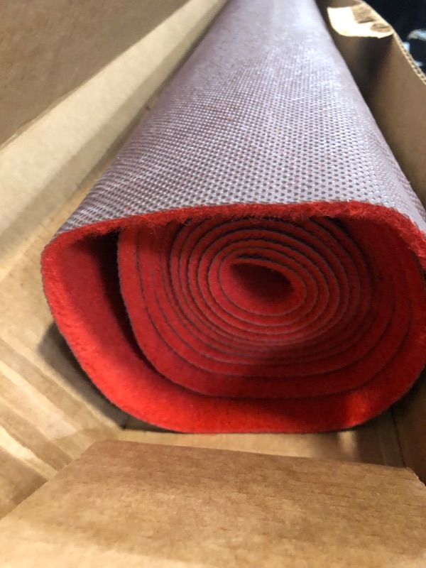 Photo 1 of Red Carpet Runner for Party 3 x 10 ft Extra Thick Non-Slip Bright Red Rugs Aisle Runner for Proms Wedding Events Waterproof Custom Indoor Outdoor Runner Rug for Hallway Entryway Balcony Garage Stair