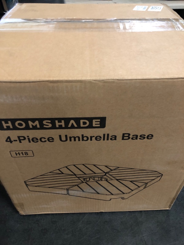 Photo 1 of HOMSHADE 4-Piece 220lbs Patio Umbrella Base Outdoor Stand H18 - Offset Cantilever Heavy Duty Weights Square Base Water or Sand Refillable Plate Set