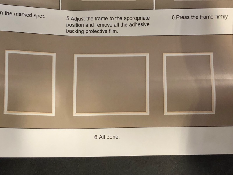 Photo 1 of 3 Set Accent Wall Molding Kit Premade Wainscoting Panels Wall Molding Peel and Stick Panel White Pre Cut Trim for Walls Picture Frame Molding for Home Decoration