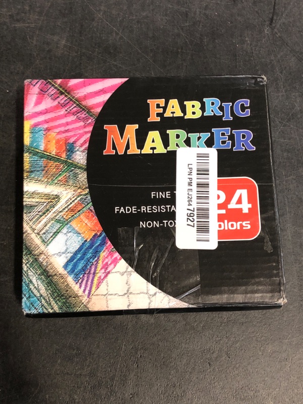Photo 1 of VEESA Fabric Markers, 24 Colors Permanent Fabric Marker for Clothes, Fine Tip Fabric Paint Marker Pens for T-Shirt Shoes, Non-Toxic & Kid Safe