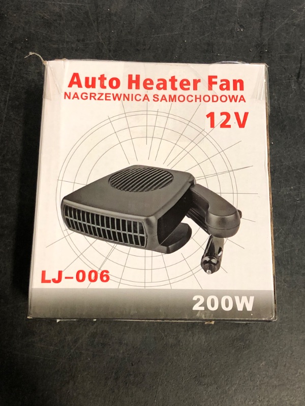 Photo 1 of Car Heater 12V 200W Portable Heaters for Vehicle,2-in-1 Heating/Cooling Fan,Plug in Car Heater for Cigarette Lighter,360° Rotatable Defogger for Car Windshield for Car, RV, SUV