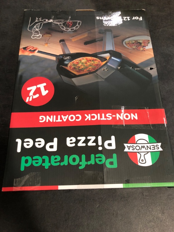 Photo 1 of Senwosa Non-stick Pizza Peel 12 inch – Excellent Slide-Off & Easy Cleanup – Perforated Metal Base with Safe Ceramic Coating