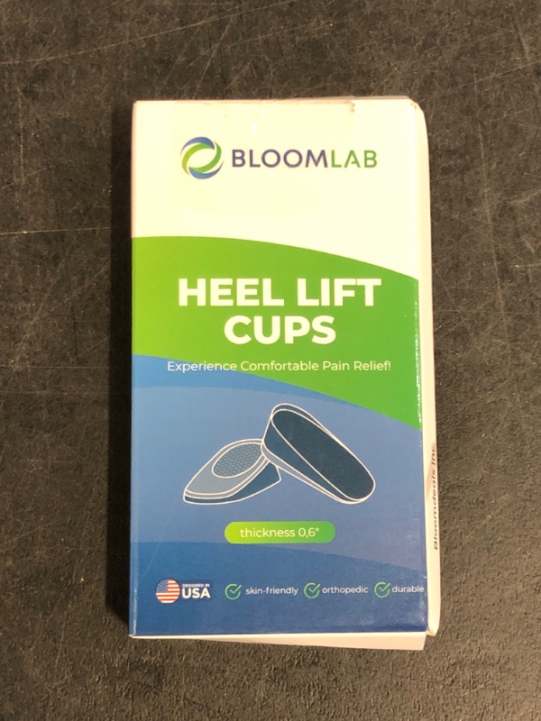Photo 1 of Size M Orthopedic Heel Lift Inserts - 2 Pack, Plantar Fasciitis Relief, Height Increase Insole for Leg Length Discrepancies, Heel Spurs, Cups/Pads for Women/Men, Size M 0,6", Package May Vary**Missing One** 