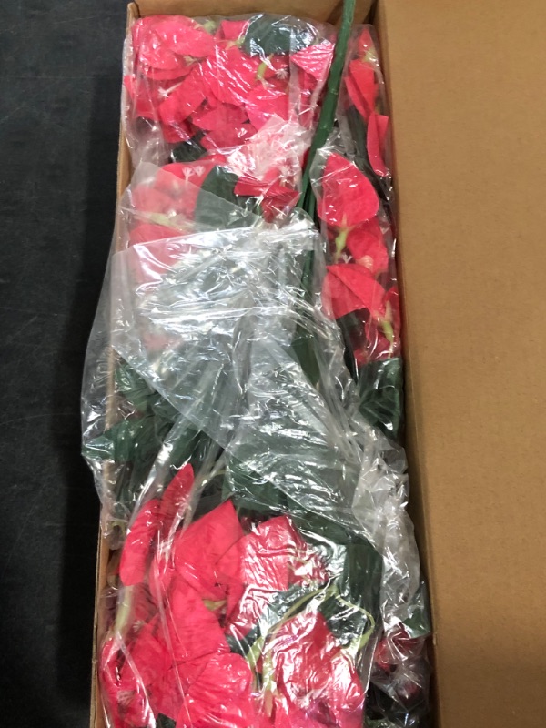 Photo 1 of Siyaluens 2Pcs UV Resistant Artificial Flowers for Outdoors, Realistic Faux Silk Bougainvillea Flowers, Fake Hanging Plants for Porch Patio Balcony Decoration (Rose Red)