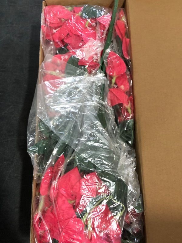 Photo 1 of Siyaluens 2Pcs UV Resistant Artificial Flowers for Outdoors, Realistic Faux Silk Bougainvillea Flowers, Fake Hanging Plants for Porch Patio Balcony Decoration (Rose Red)