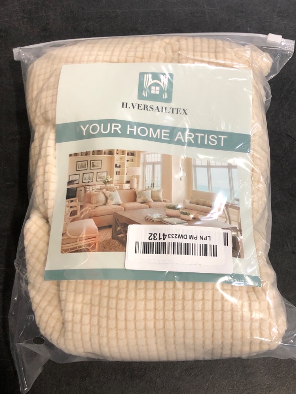 Photo 1 of H.VERSAILTEX Super Stretch Individual Seat Sofa Covers Couch Slipcover Sets Thick Jacquard Textured Twill Fabric (2 Piece Medium Sofa Cushion Covers, Natural)