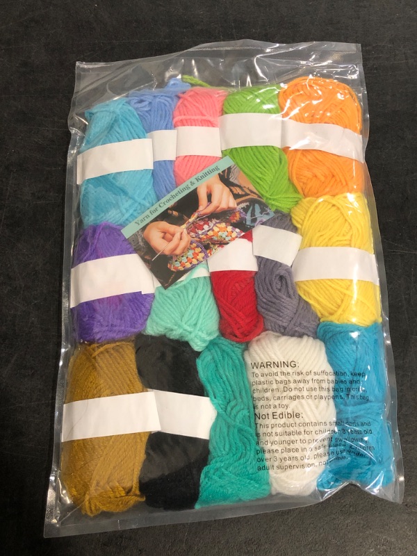 Photo 1 of MAQIHAN 15x20g Acrylic Yarn for Crocheting - Soft Knitting Yarn for Crafts Multicolor Skeins for Crocheting DIY Bulk for Handicraft Knitting Scarves Ideal Gift for Beginners Adults