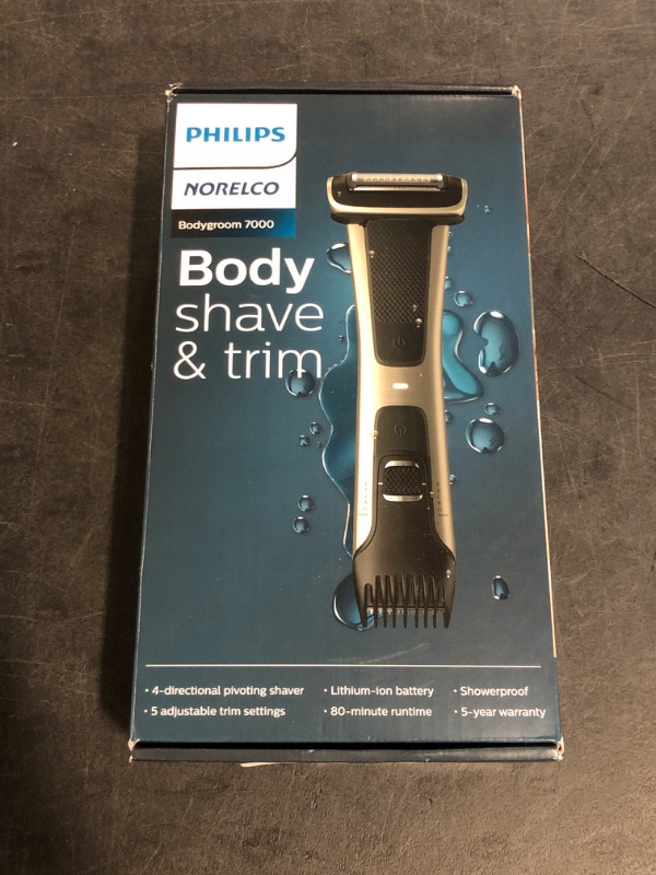 Photo 1 of Philips Norelco Bodygroom 7000 Series, Showerproof Groin and Body Trimmer for Men, Precise Body Grooming, Adjustable Comb, Safe Even Below The Belt, 80 Min. Runtime, Model BG7030/49