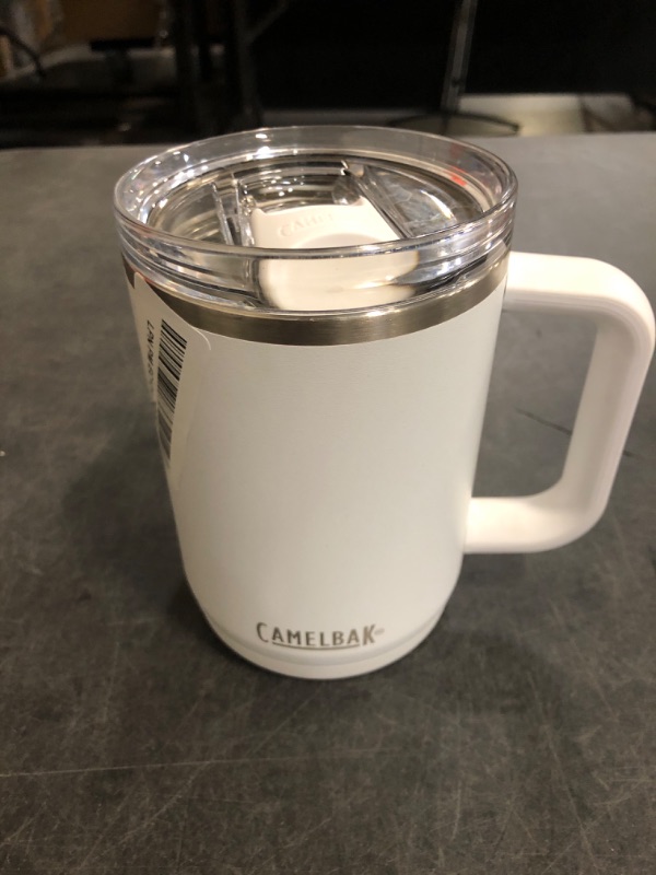 Photo 1 of CamelBak Thrive Leak-Proof 16 oz Mug, Insulated Stainless Steel - For travel, coffee, tea, hot beverages - Spill Proof - Cup-holder Compatible, White