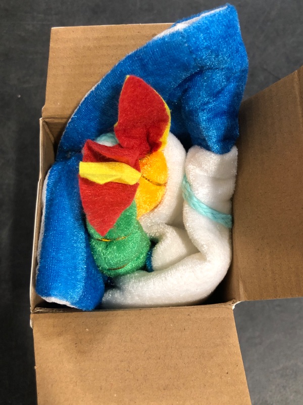Photo 1 of Novelty Place Blue Plush Happy Birthday Cake Hat - Unisex Adult Size Fancy Dress Party Hats - Perfect as Party Favors, Costume Accessories - Cake & 5 Multicolor Candles