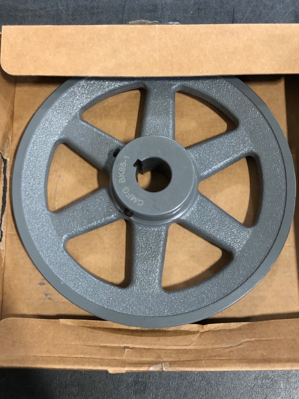 Photo 1 of CMFG BK85-1,BK85X1 v Belt Pulley,8.25 inch OD, 1 Inch Bore,Cast Iron Material,BK Single Groove Motor Pulley for "4L" or "A" Belts and "5L" or "B" Belts
