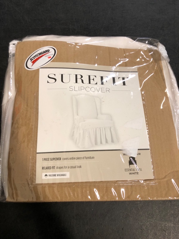 Photo 1 of SureFit Essential Twill Parent Listing (Wing Chair, White)