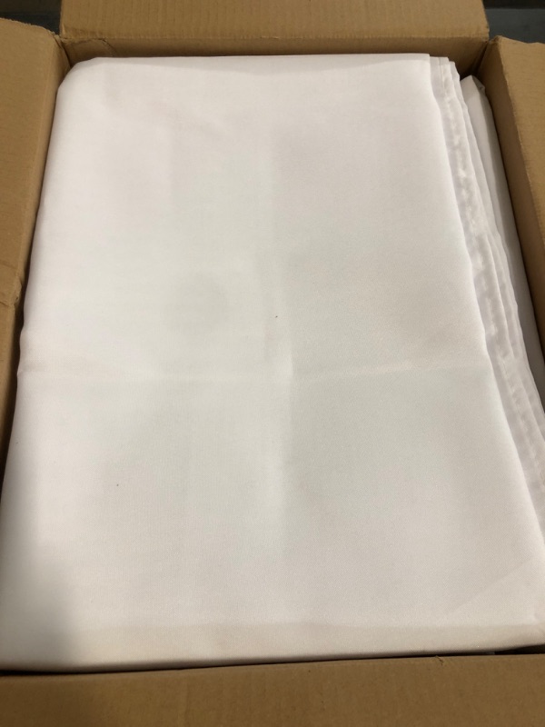 Photo 1 of Fitable 8 Pack Table Cloth Rectangle Table: Stain and Wrinkle Resistant Tablecloth Rectangular, Washable Polyester Table Cover for Wedding Party Dining Banquet Event Catering(White, 70x120 Inch)