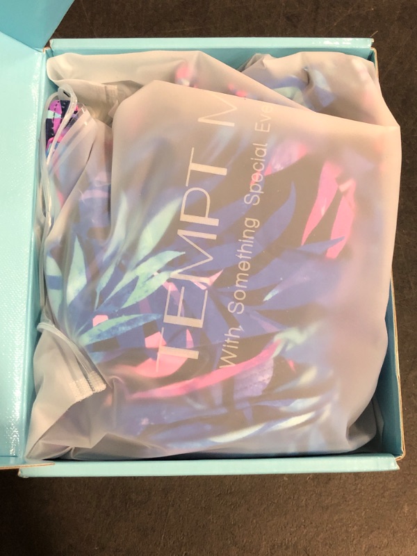 Photo 1 of Size 16 Plus Tempt Me Plus Size High Waisted Bikini - Women Blue Leaves Two Piece Swimsuit Tummy Control Bathing Suit 2025 Swimwear 16 Plus