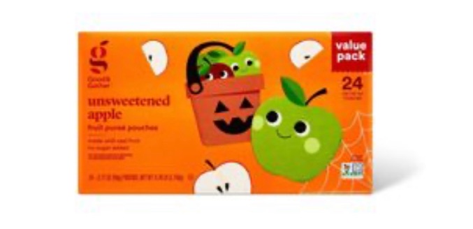Photo 1 of Exp 14-Sep-2025 Good and Gather Unsweetened Apple Puree Pouches 24 on the Go 3.17 oz Servings